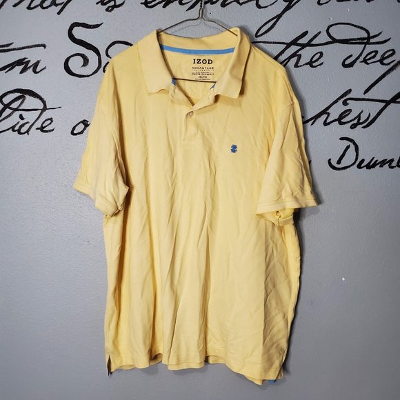 IZOD Mens Solid Advantage Performance Polo Shirt Large Yellow, XXL - Picture 2 of 5